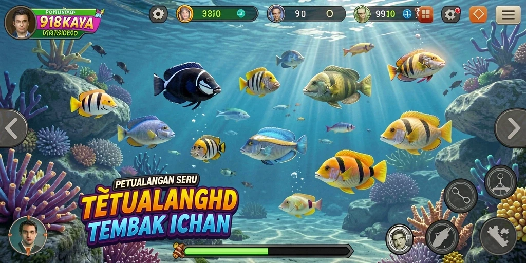 Screenshot gameplay 918KAYA menampilkan aksi tembak ikan yang seru.
