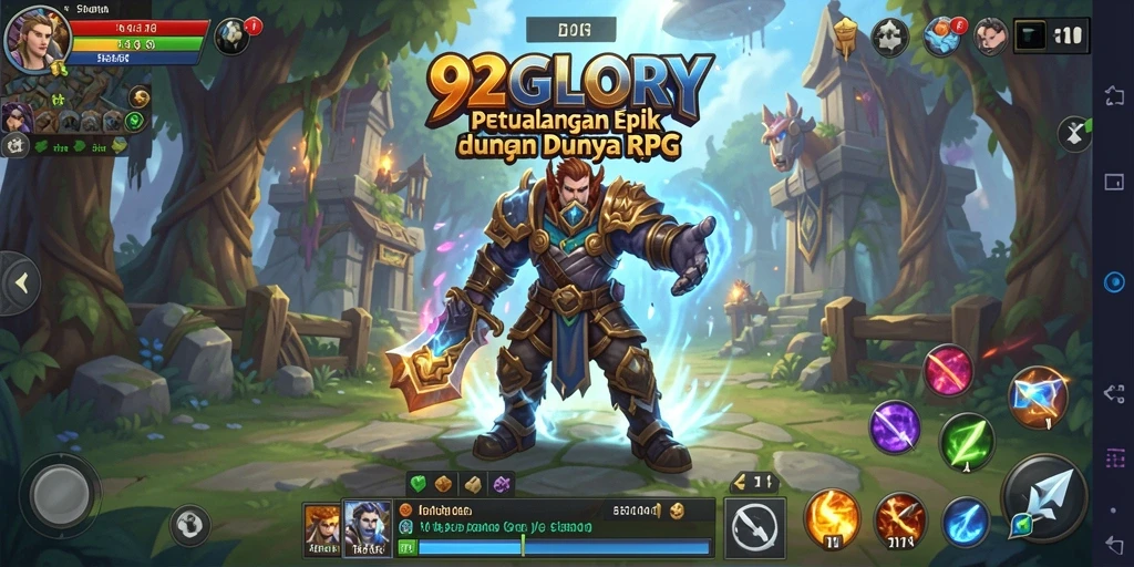 Tampilan gameplay seru dari 92GLORY dengan karakter yang menantang.