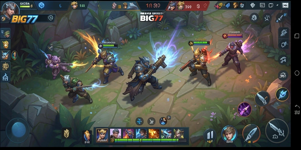 Screenshot gameplay penuh aksi dari BIG77 yang mengesankan.