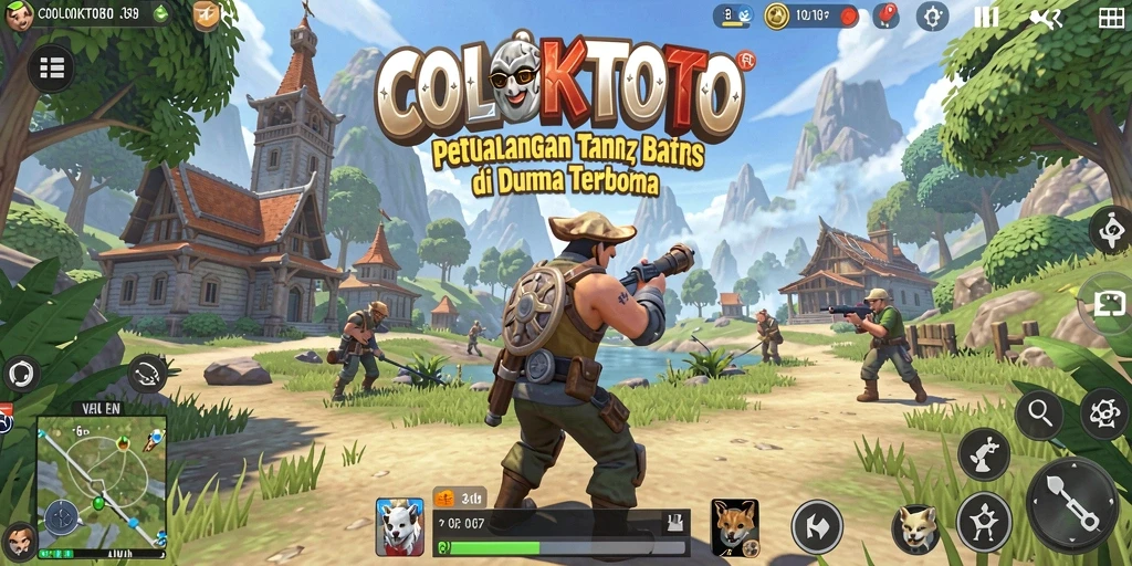 Screenshot gameplay COLOKTOTO menunjukkan dunia terbuka yang menakjubkan.