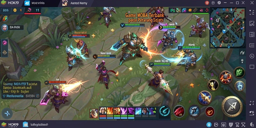 Tangkapan layar HOKI9 menampilkan aksi seru gameplay MOBA.
