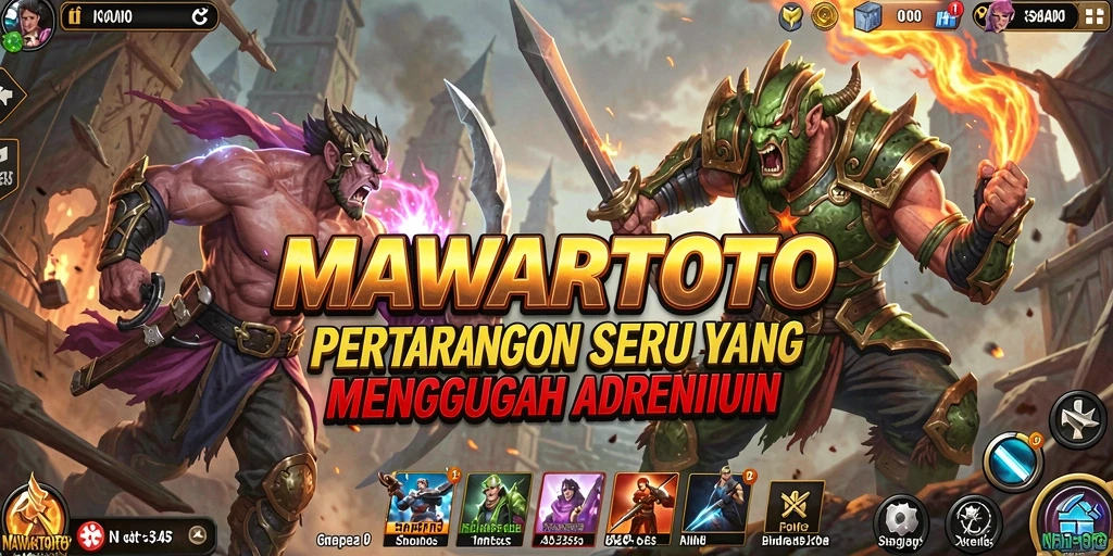 Tampilan gameplay pertarungan seru di MAWARTOTO.