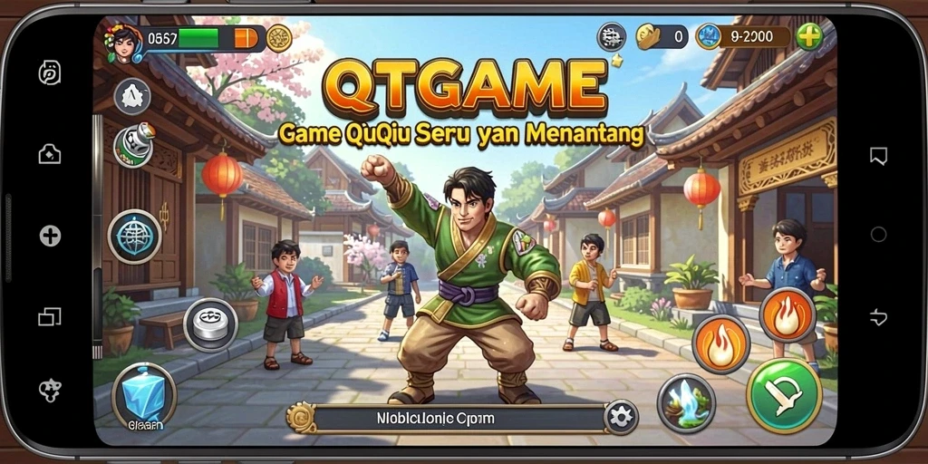 Screenshot utama QTGAME menampilkan permainan QiuQiu yang seru dan menegangkan.