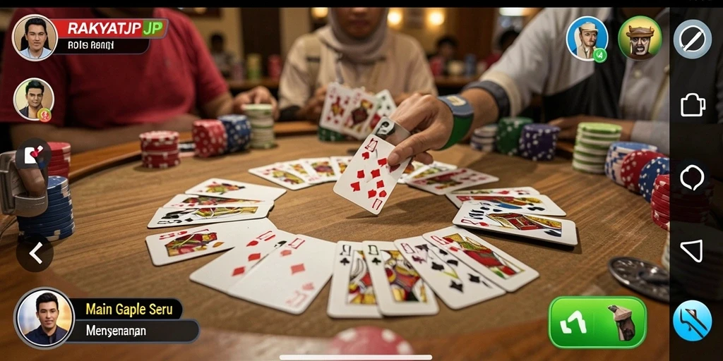 Gameplay seru Gaple dalam RAKYATJP yang menarik.