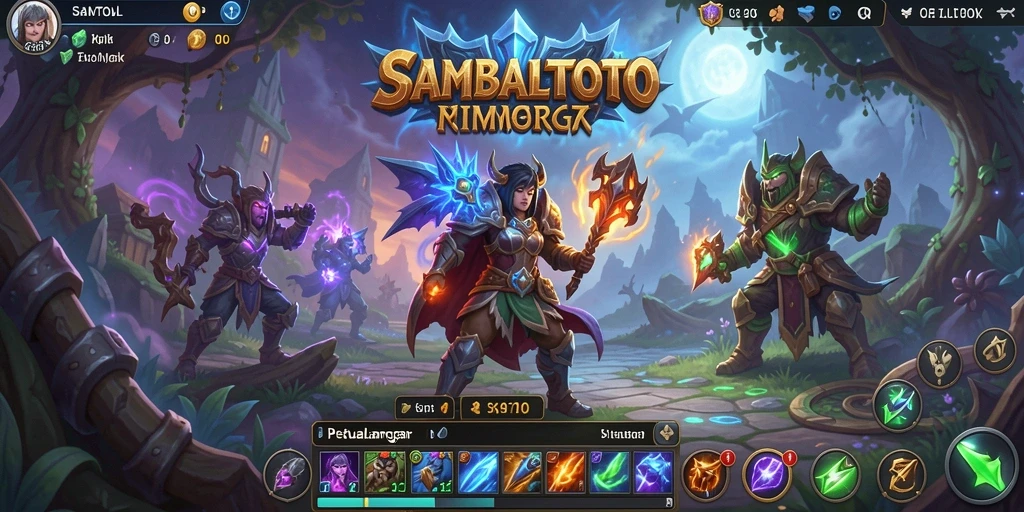 Menampilkan pemain beraksi dalam pertempuran epik di dunia MMORPG.