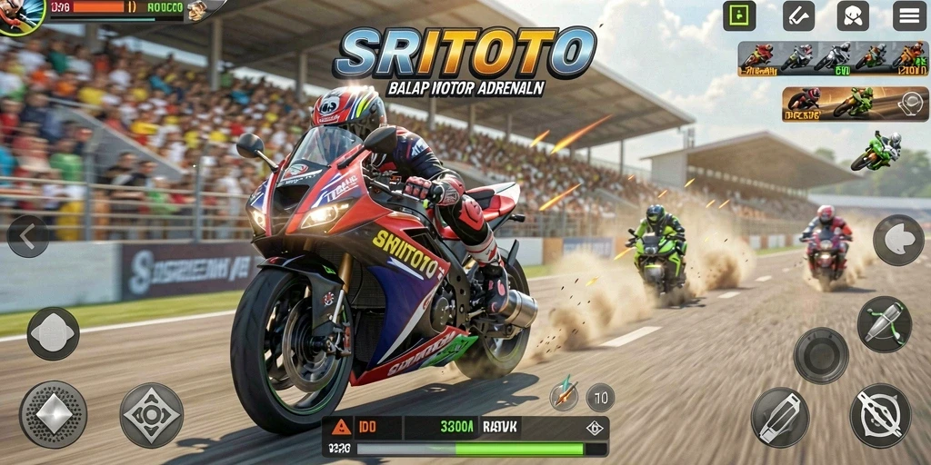 Gameplay seru balap motor di SRITOTO.